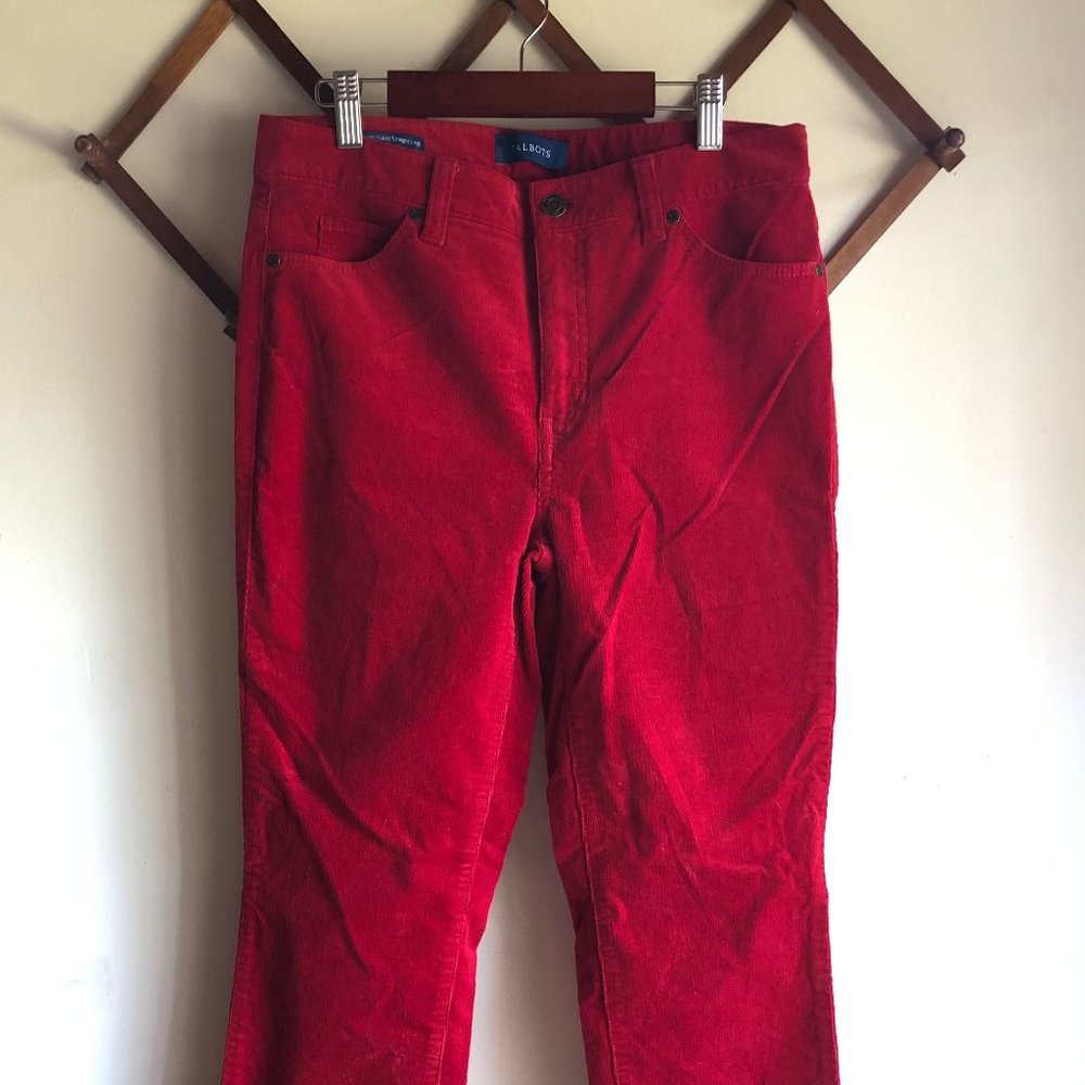 Talbots High Waist Straight Corduroy Petite Pants